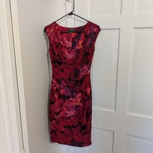 Ralph Lauren Red and Purple Floral Mini Dress